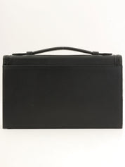 黑色菱形切割设计logo铭牌手提包