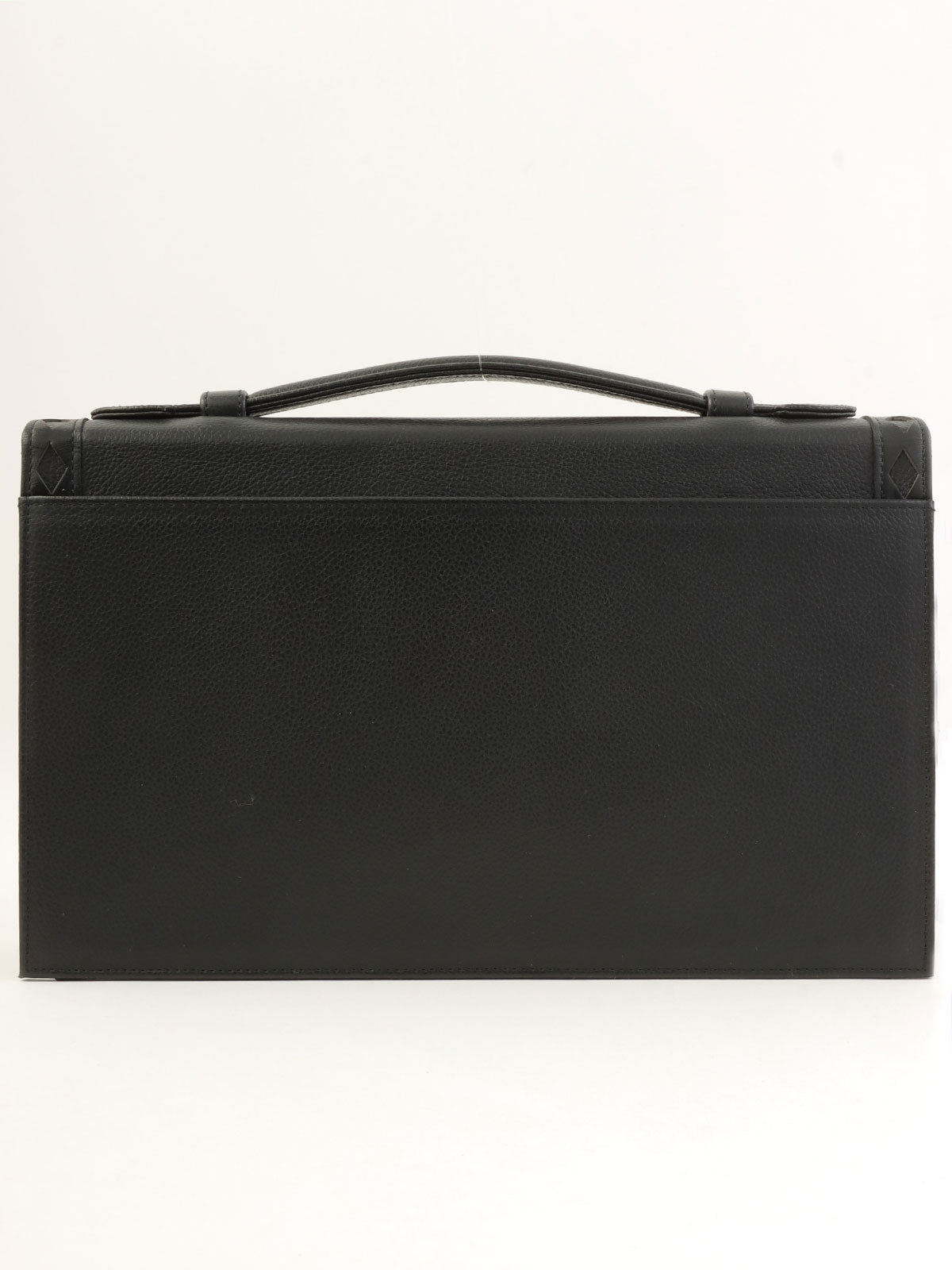 ダイヤカットデザインロゴプレートハンドバッグ ブラック