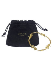 ホースキャリッジプレートチェーンブレスレット ゴールド