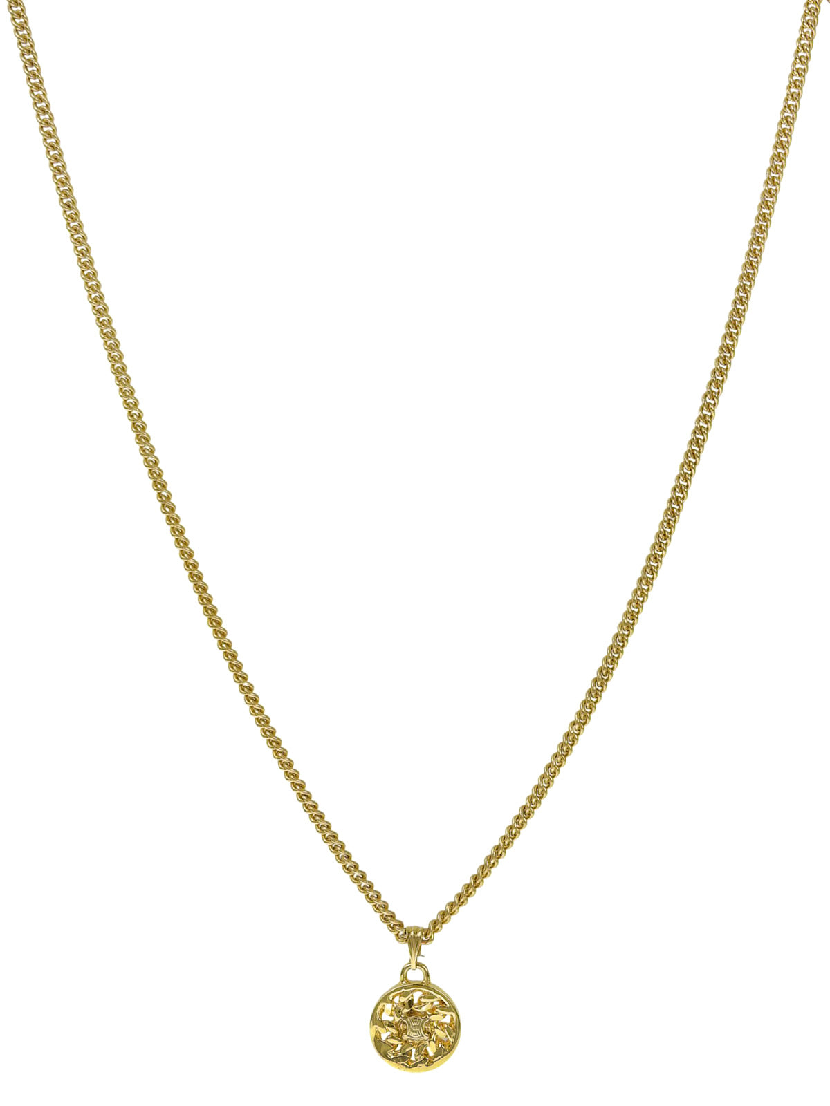 ラウンドマカダムプレートネックレス ゴールド