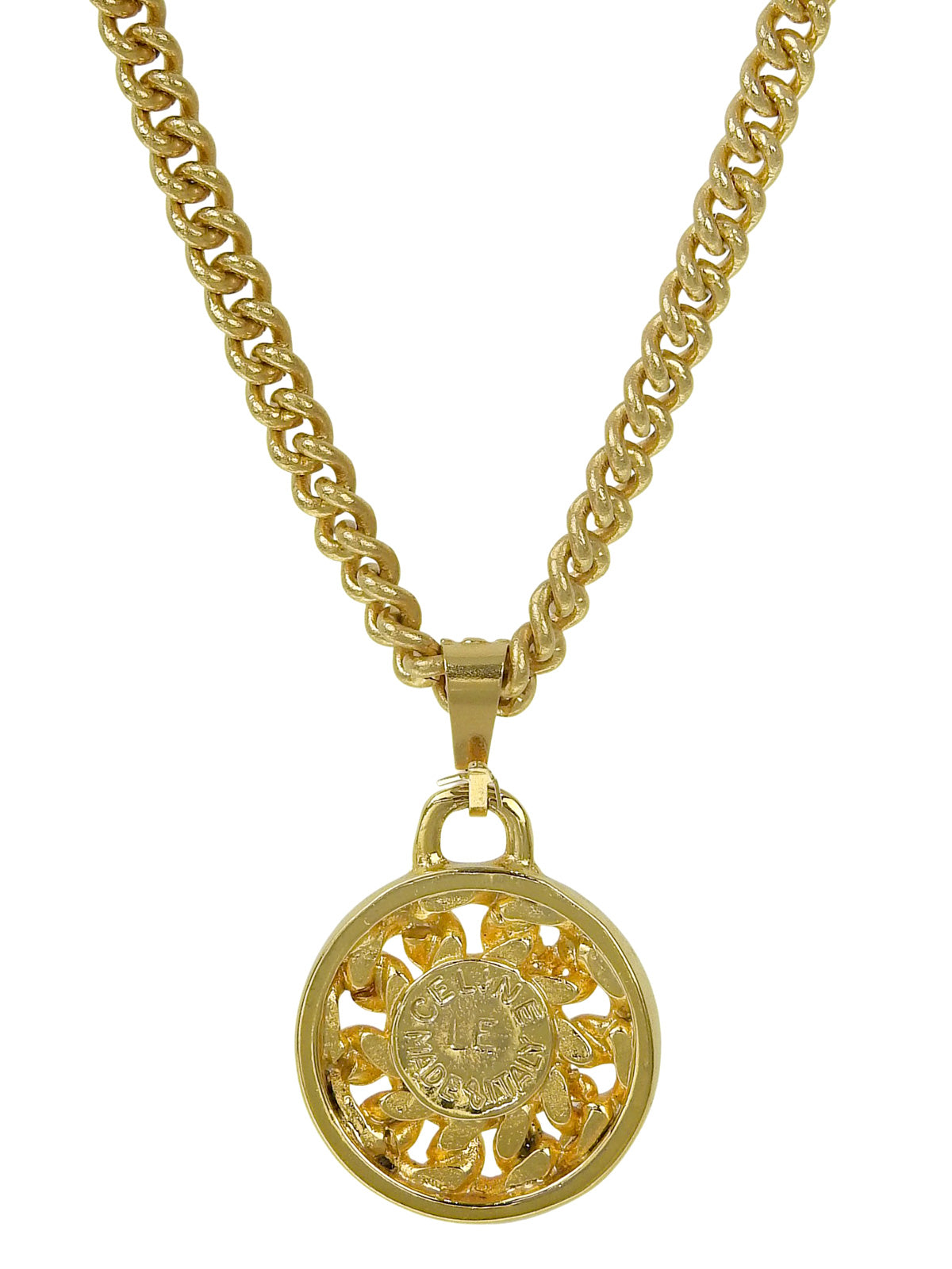 ラウンドマカダムプレートネックレス ゴールド