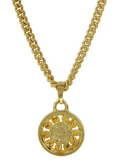 ラウンドマカダムプレートネックレス ゴールド