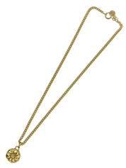 ラウンドマカダムプレートネックレス ゴールド