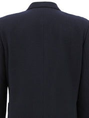ウールエンブレムロゴダブルブレストジャケット ネイビー