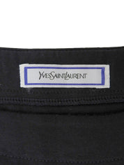 ハートラインストーンロゴ刺繍ポケット半袖Tシャツ ブラック