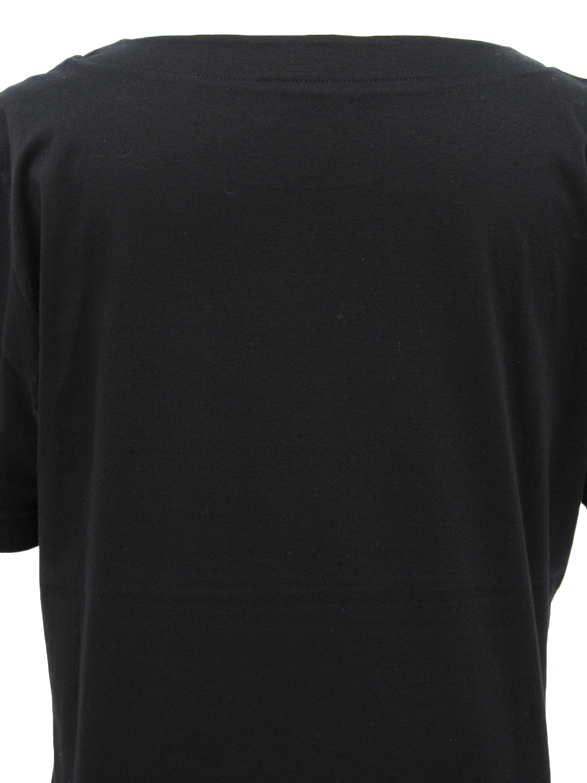 ハートラインストーンロゴ刺繍ポケット半袖Tシャツ ブラック