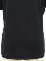 ハートラインストーンロゴ刺繍ポケット半袖Tシャツ ブラック