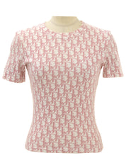 粉/白色 Trotter 图案短袖上衣