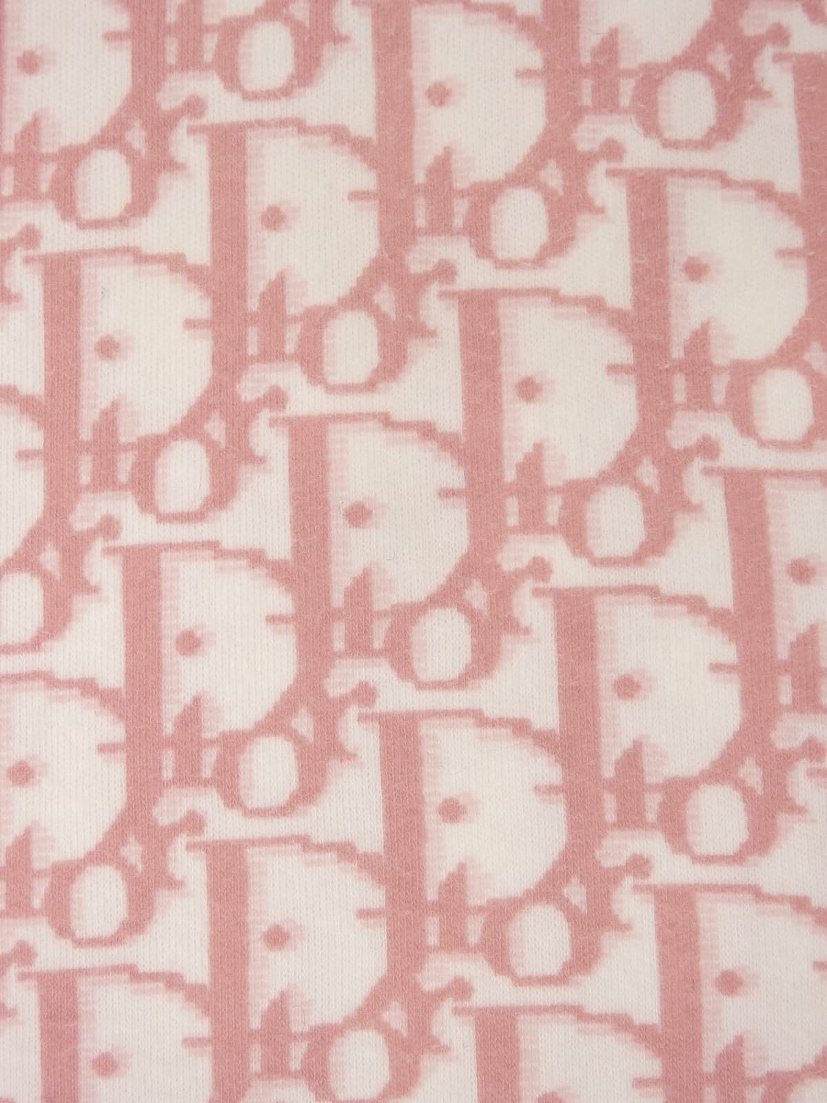 トロッターパターン半袖トップス ピンク/ホワイト