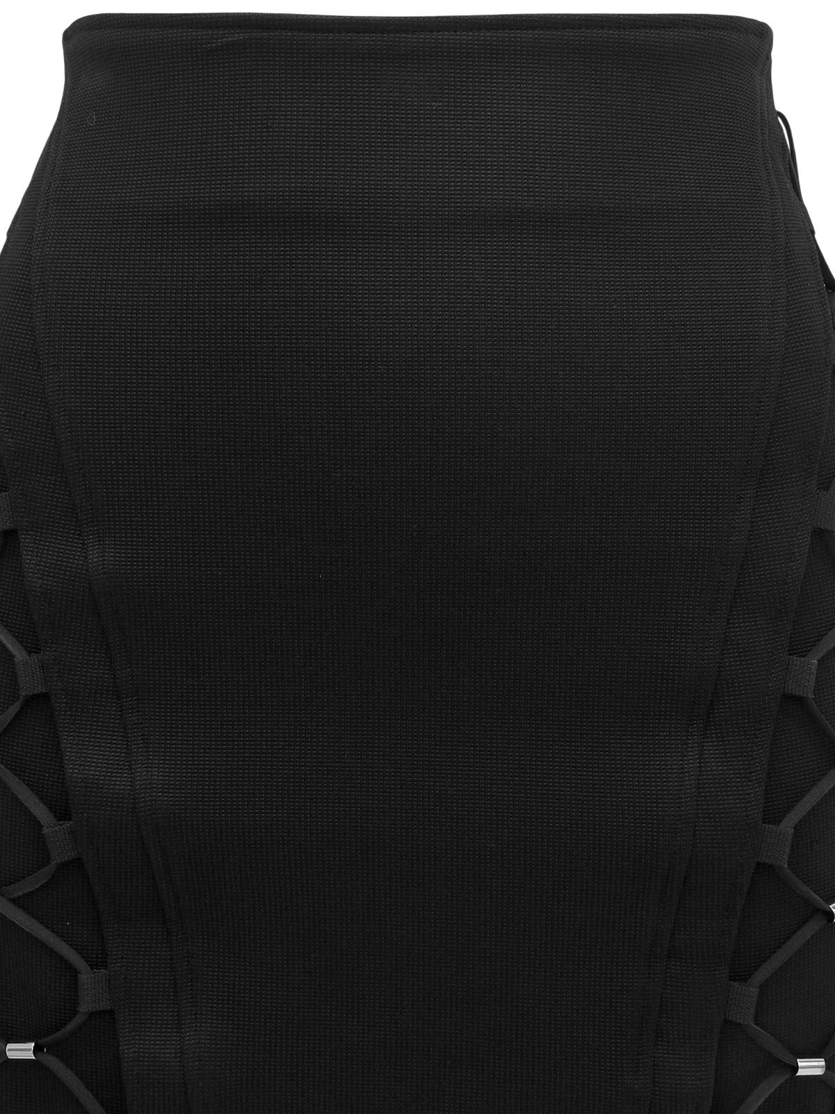 レースアップデザインスカート ブラック