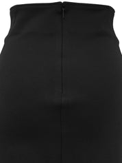 レースアップデザインスカート ブラック