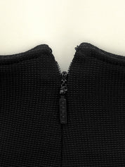 レースアップデザインスカート ブラック