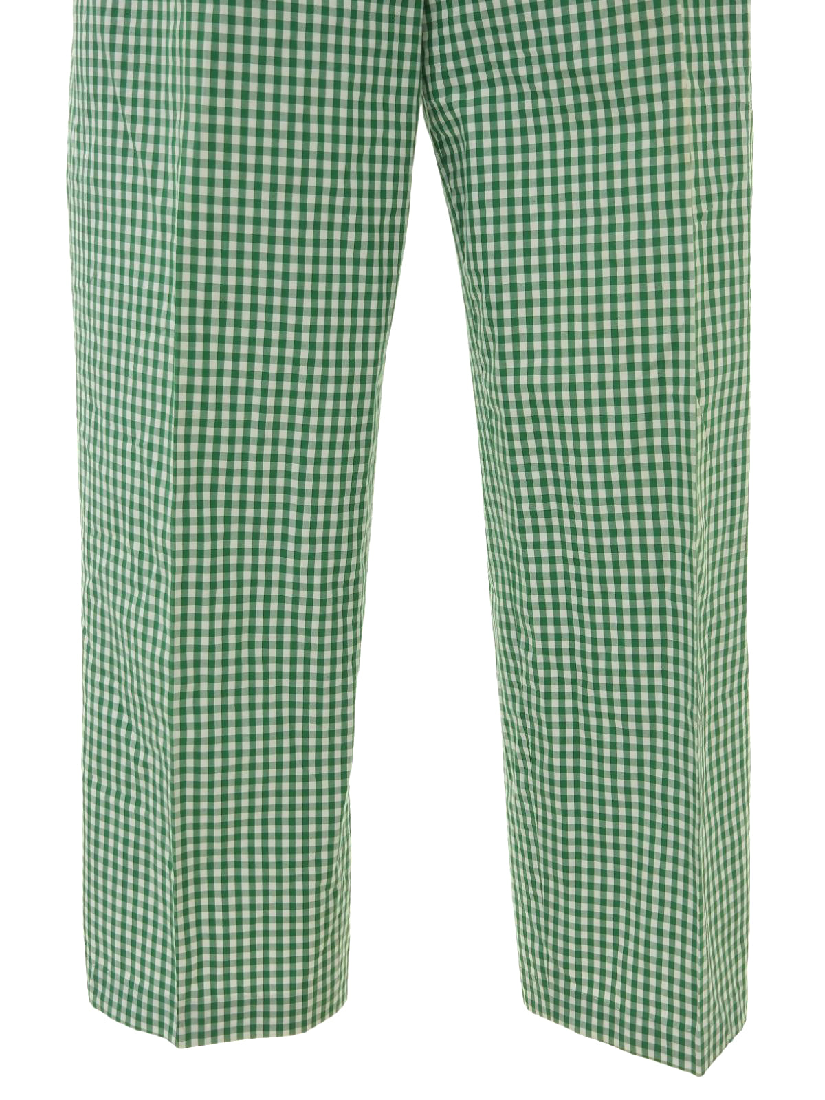 ギンガムチェックパターンロゴチャームパンツ グリーン/ホワイト