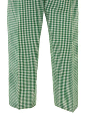 ギンガムチェックパターンロゴチャームパンツ グリーン/ホワイト
