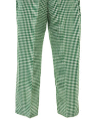 ギンガムチェックパターンロゴチャームパンツ グリーン/ホワイト