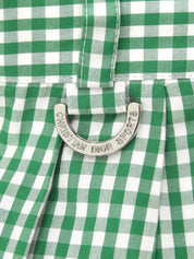 ギンガムチェックパターンロゴチャームパンツ グリーン/ホワイト