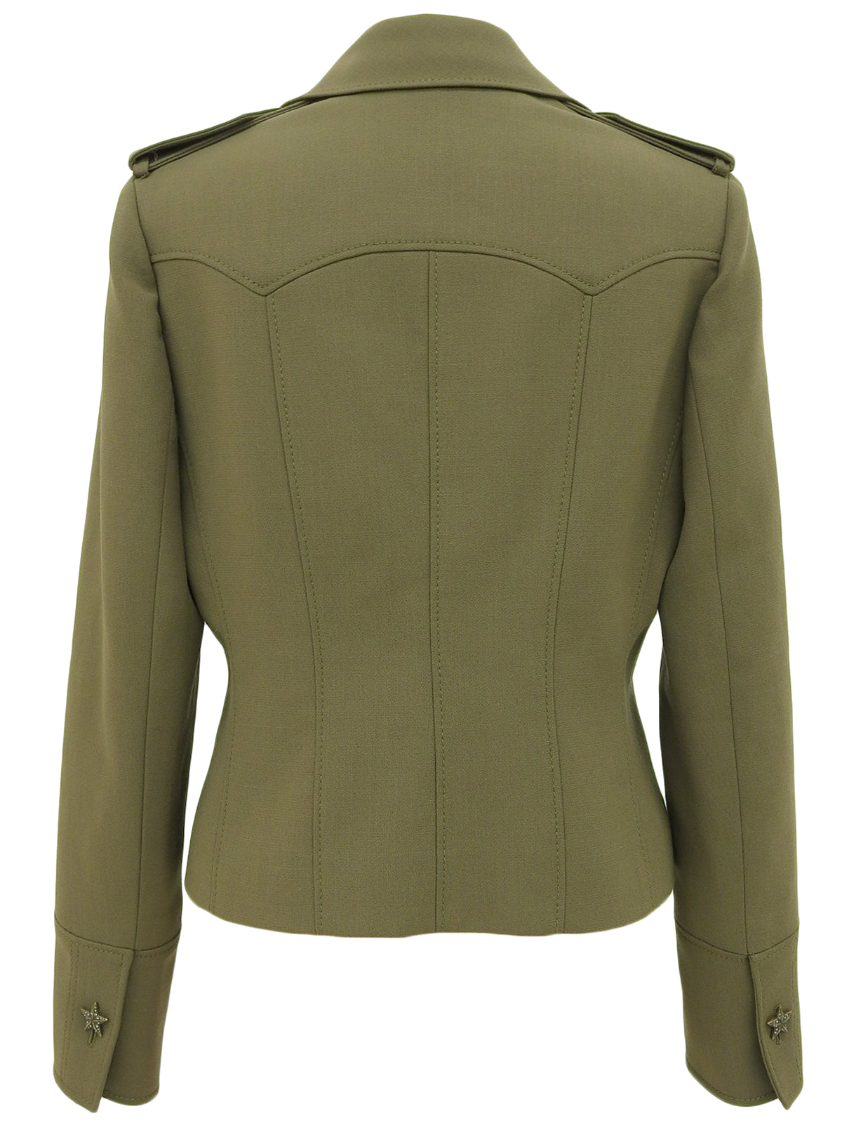 Runtone Star Button Short Jacket, Khaki