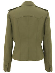 Runtone Star Button Short Jacket, Khaki