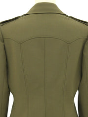 Runtone Star Button Short Jacket, Khaki