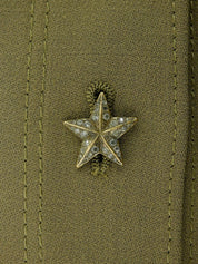 Runtone Star Button Short Jacket, Khaki