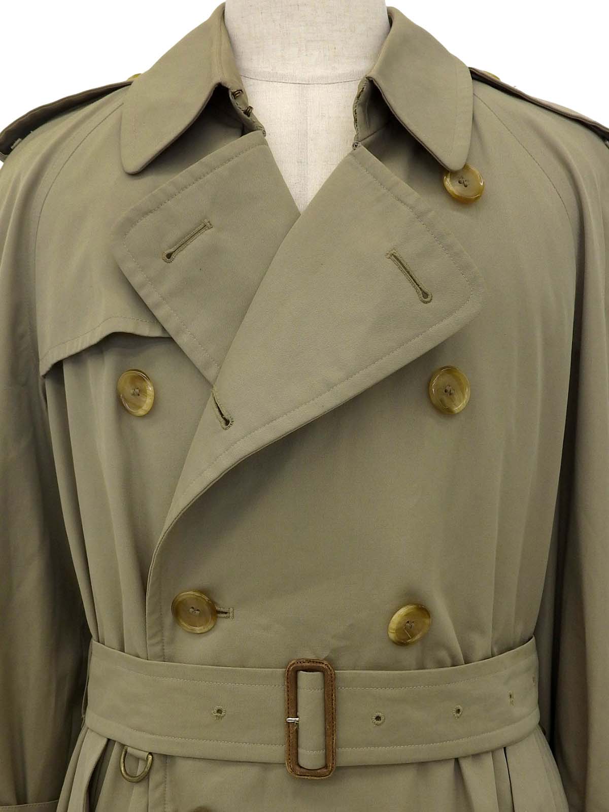 ノバチェックライニングトレンチコート カーキ