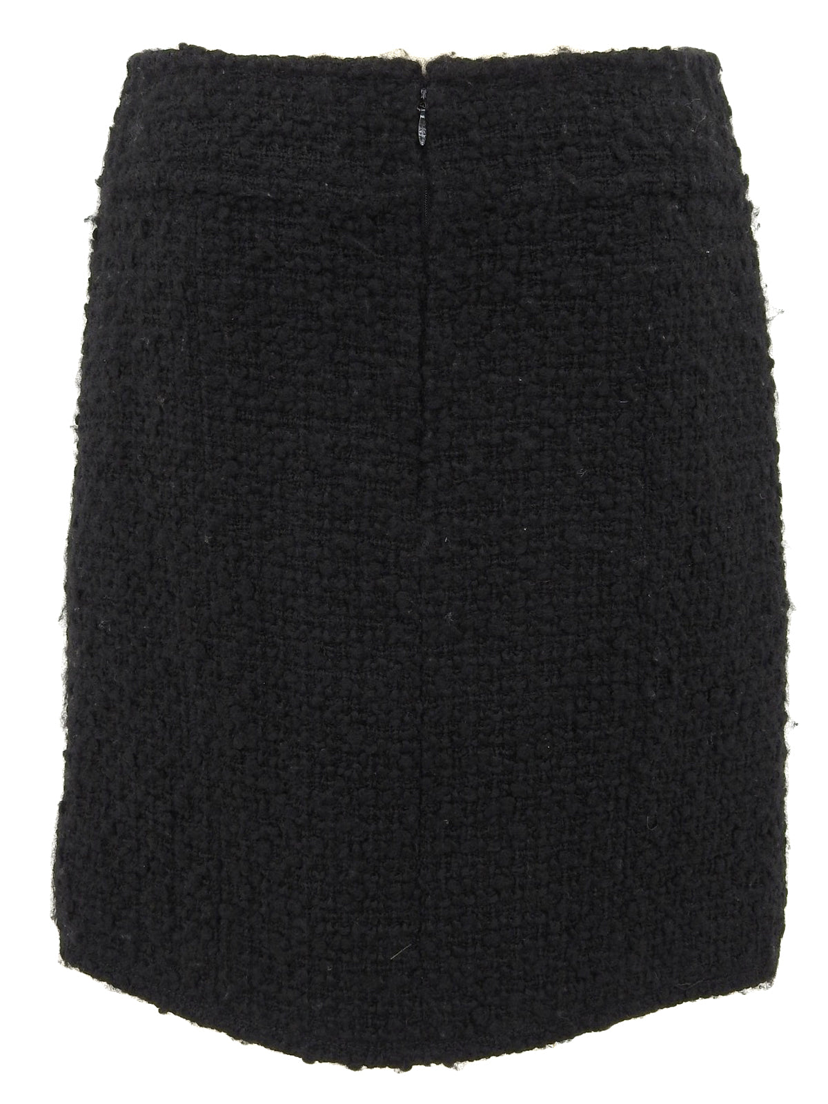 ツイードCCマークチェーンデザインボタンスカート ブラック