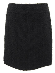 ツイードCCマークチェーンデザインボタンスカート ブラック