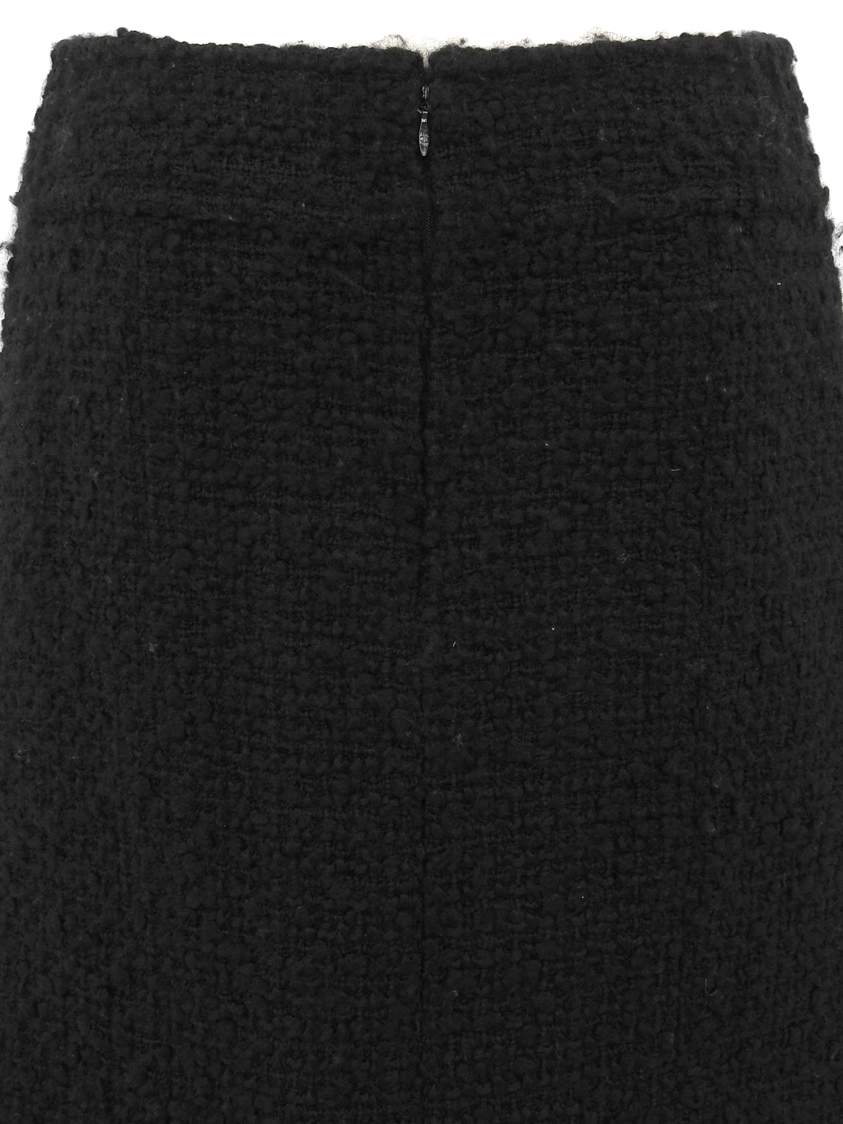 ツイードCCマークチェーンデザインボタンスカート ブラック