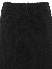 ツイードCCマークチェーンデザインボタンスカート ブラック