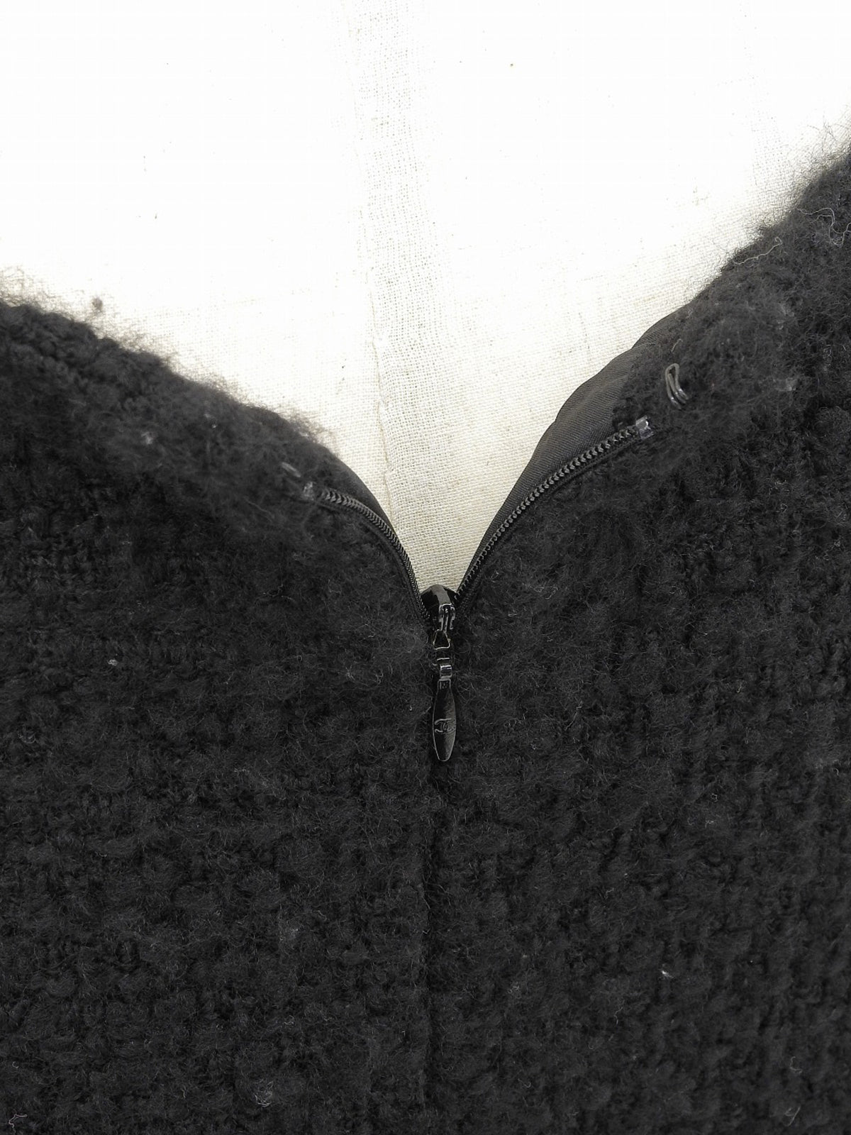 ツイードCCマークチェーンデザインボタンスカート ブラック