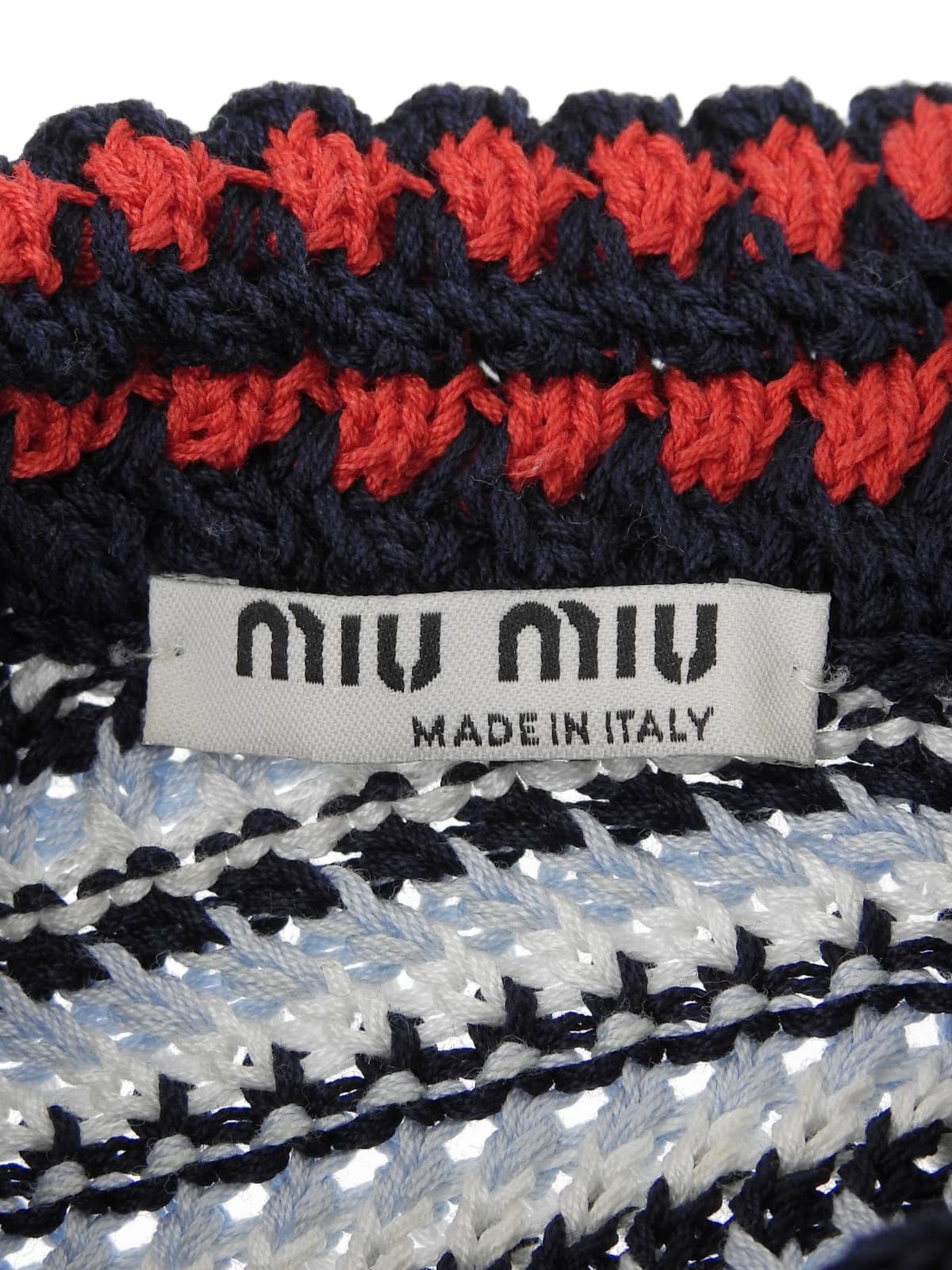 浅蓝/白/藏青色条纹短袖针织衫