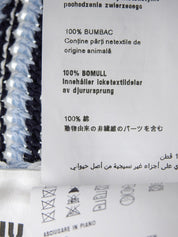 ボーダーパターン半袖ニットトップス ライトブルー/ホワイト/ネイビー