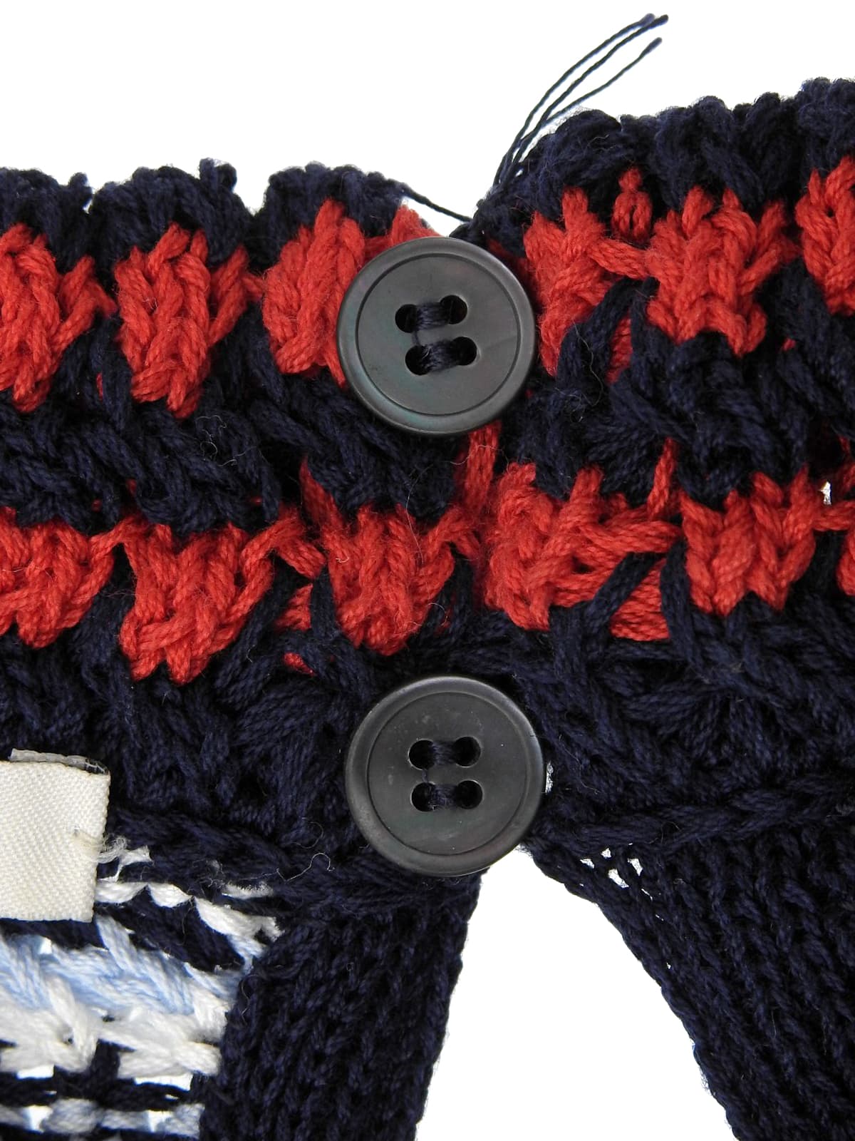 ボーダーパターン半袖ニットトップス ライトブルー/ホワイト/ネイビー