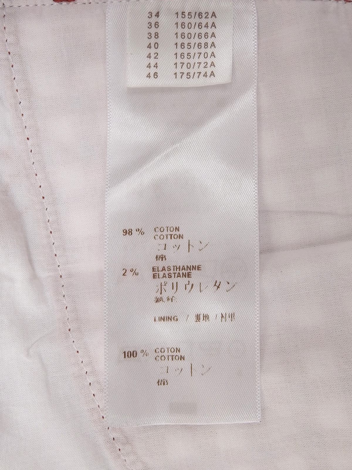 ブロックチェックパターンロゴボタンパンツ レッド/ホワイト