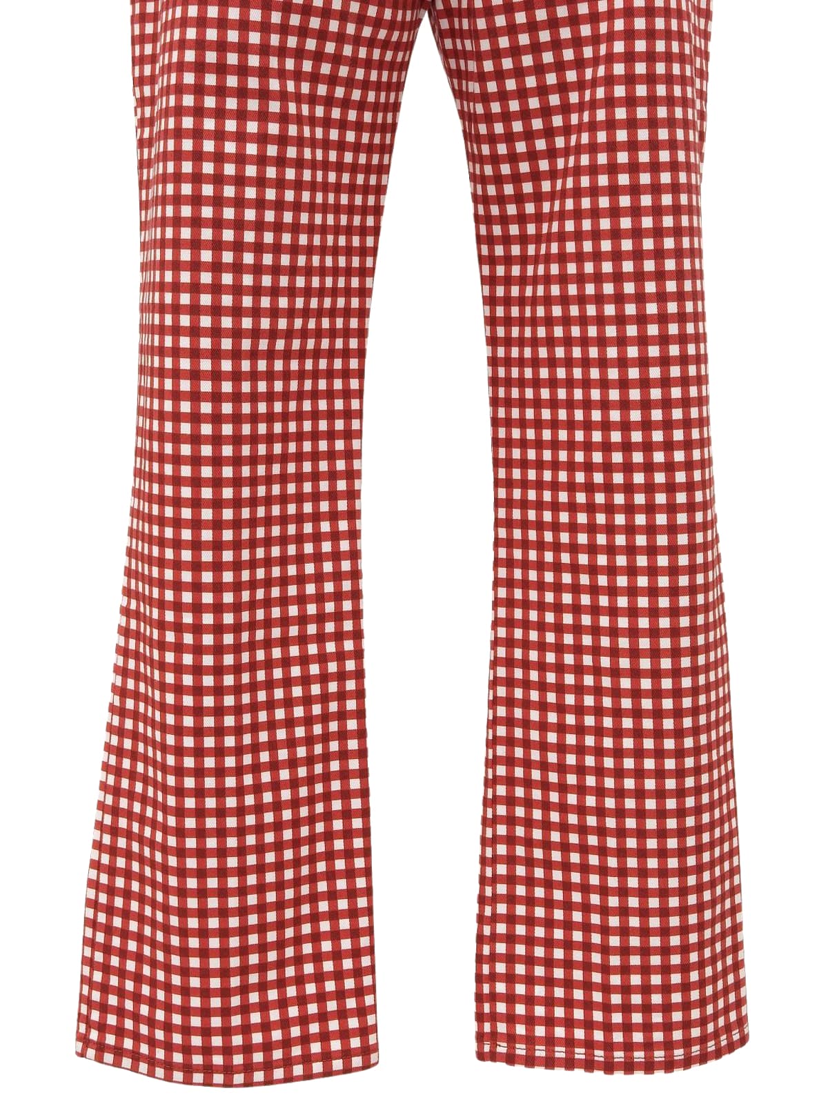 ブロックチェックパターンロゴボタンパンツ レッド/ホワイト