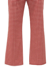 ブロックチェックパターンロゴボタンパンツ レッド/ホワイト
