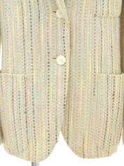 2000年製 ツイードストライプパターンジャケット アイボリー/マルチ