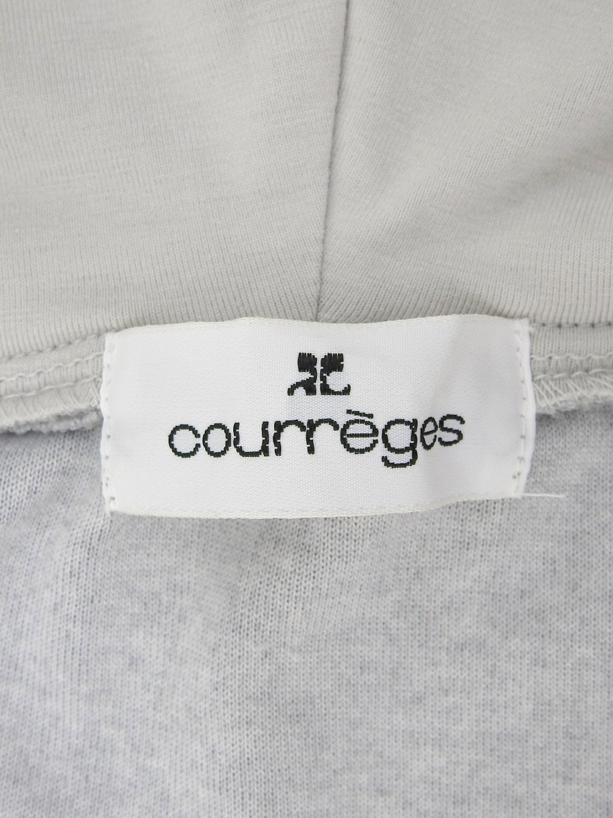 灰色丝绒刺绣logo连帽连衣裙