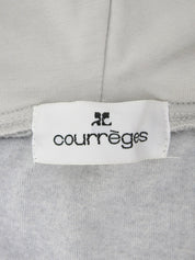 ベロアロゴ刺繍フーデッドワンピース グレー