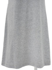 灰色丝绒刺绣logo连帽连衣裙