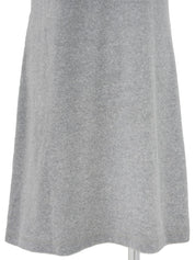 Velour logo embroidered hooded dress in grey