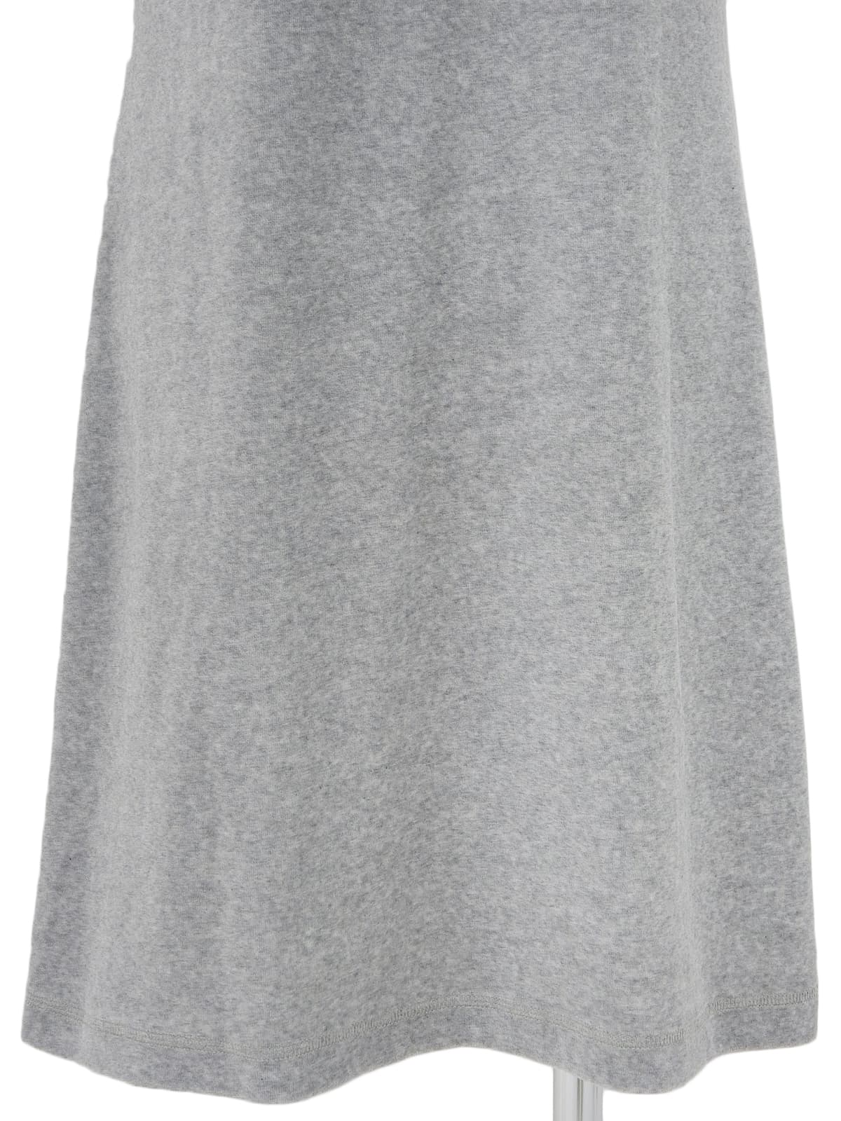 ベロアロゴ刺繍フーデッドワンピース グレー