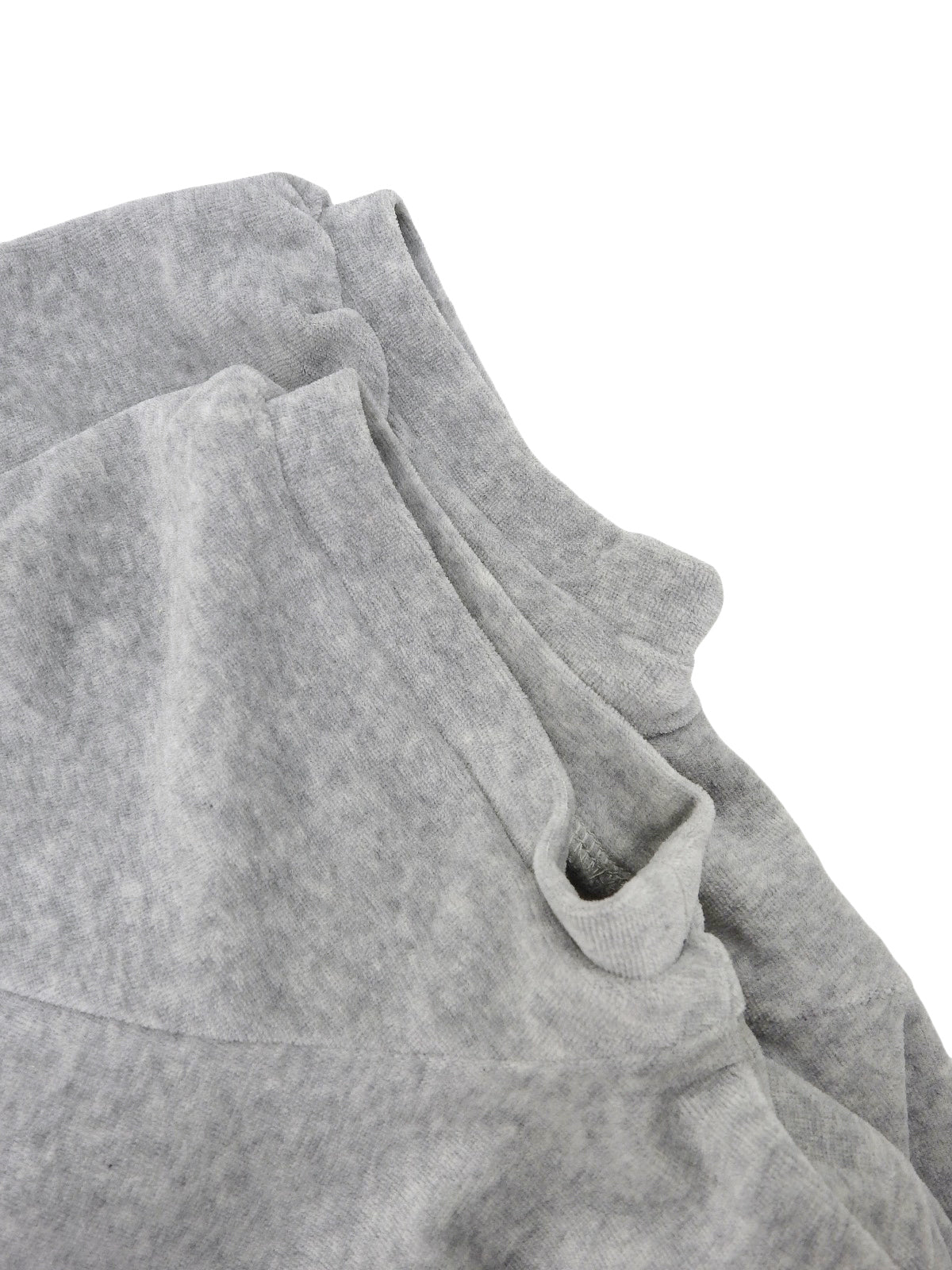 ベロアロゴ刺繍フーデッドワンピース グレー