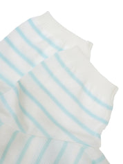 デザインボーダーパターンロゴ半袖ニットトップス ホワイト/マルチ