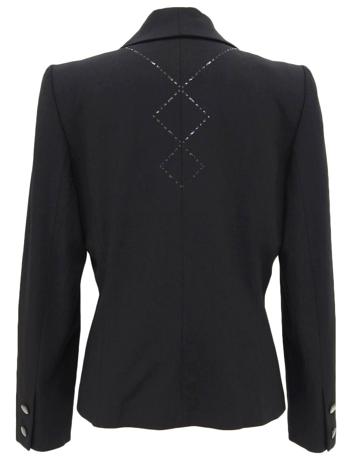 ロゴボタンバックデザインジャケット ブラック