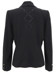 ロゴボタンバックデザインジャケット ブラック