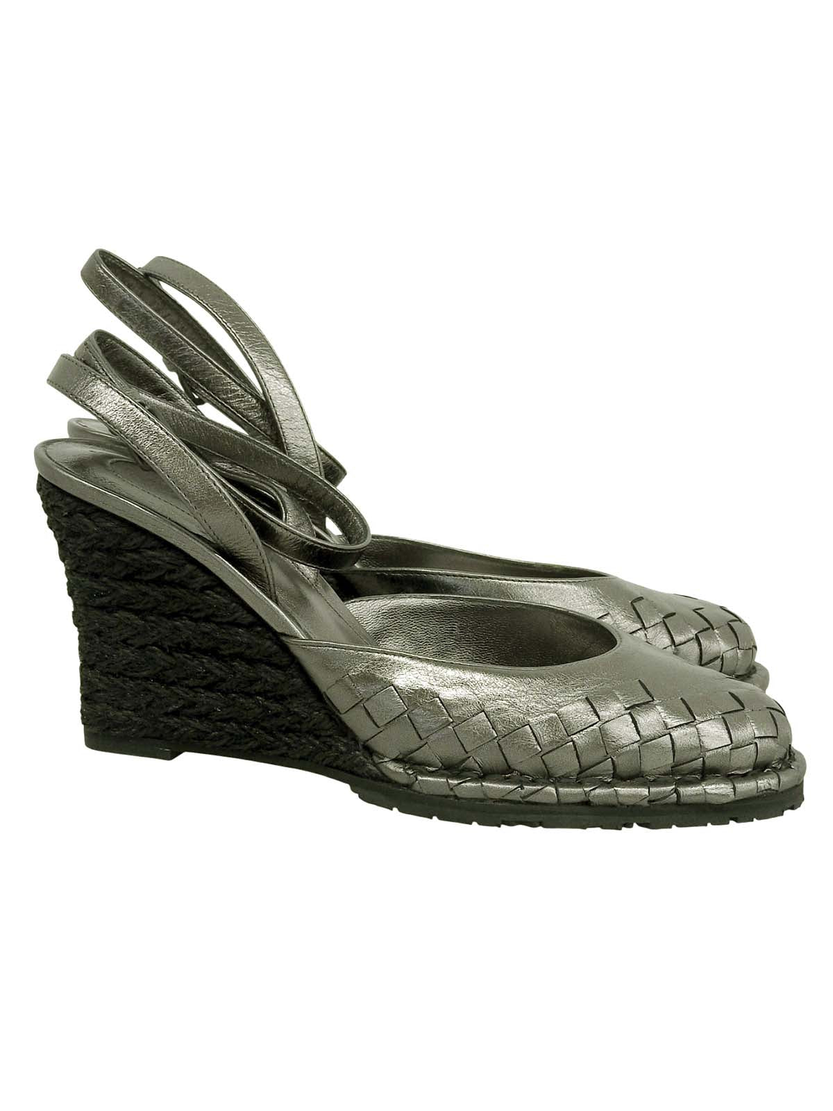 金属灰色 Intrecciato 凉鞋