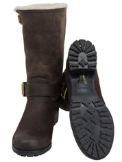 ムートンエンジニアブーツ ダークブラウン