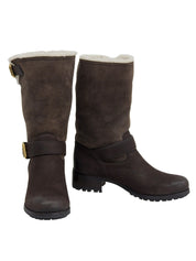 ムートンエンジニアブーツ ダークブラウン