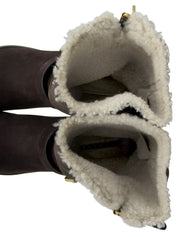 ムートンエンジニアブーツ ダークブラウン